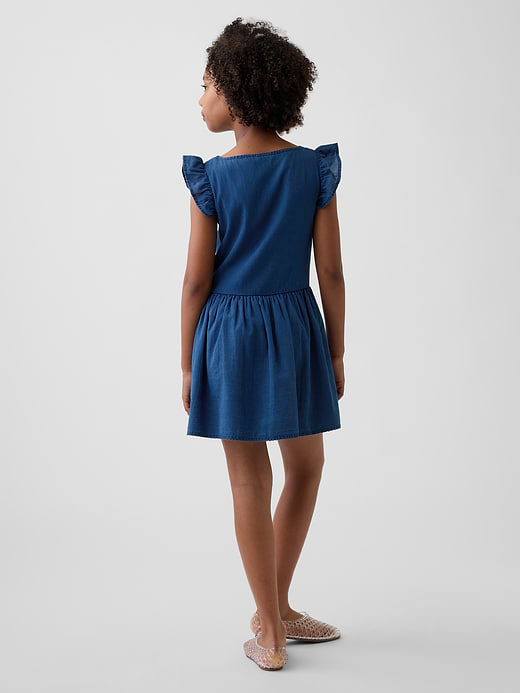 Gap Kids Flutter-Sleeve Lace-Trim Dress — photo 4