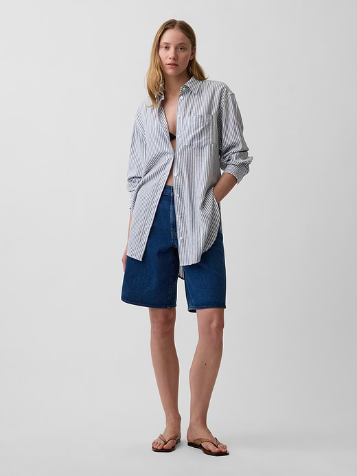 Gap Linen-Blend Oversized Tunic Shirt — photo 3