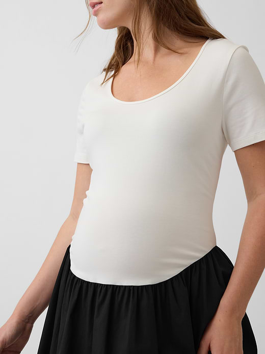 Gap Maternity Mixed Media Drop-Waist Dress — photo 5
