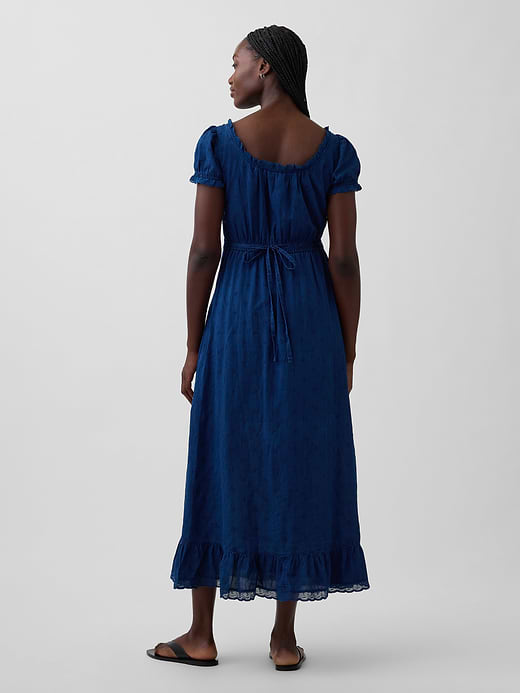 Gap Embroidered Puff-Sleeve Maxi Dress — photo 3