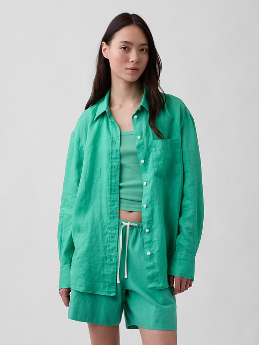 Gap 100% Linen Oversized Shirt — photo 1