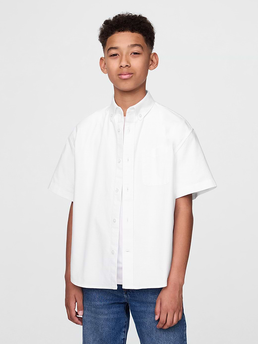 Gap Kids Uniform Relaxed Oxford Shirt — photo 7