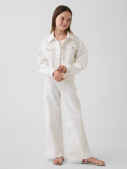 Gap Kids Low Rise Stride Wide-Leg Jeans — photo 1