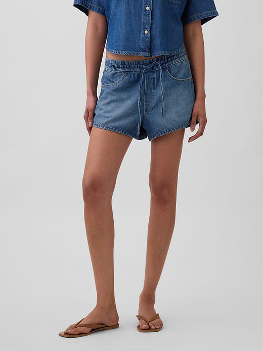 Gap Mid Rise UltraSoft Denim Easy Dolphin Shorts — photo 3