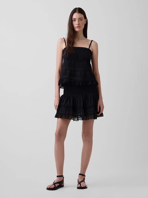 Gap Pintuck Lace-Trim Easy Mini Skort — photo 1