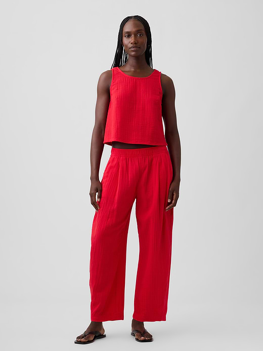 Gap Cotton Gauze Easy Barrel Pants — photo 1