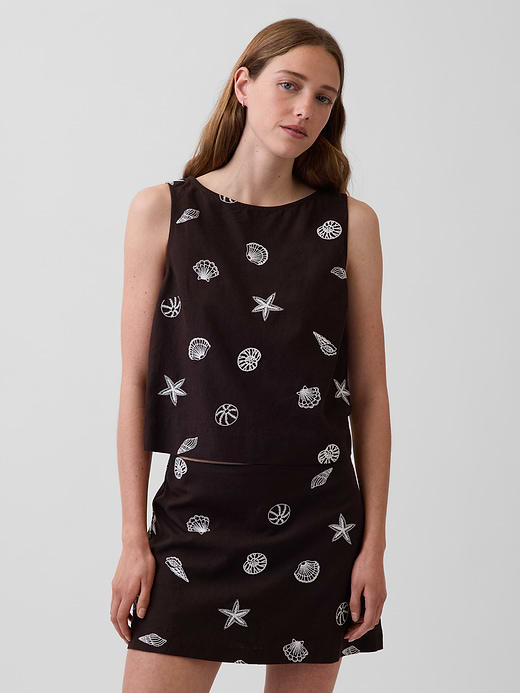 Gap Linen-Blend Crop Shell Tank Top — photo 1