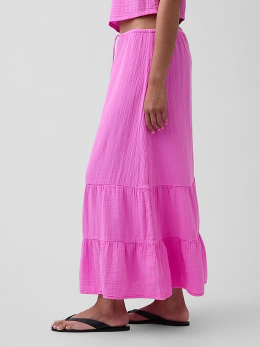 Gap Cotton Gauze Tiered Easy Maxi Skirt — photo 4