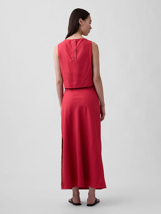 Gap Linen-Blend Maxi Slip Skirt — photo 3