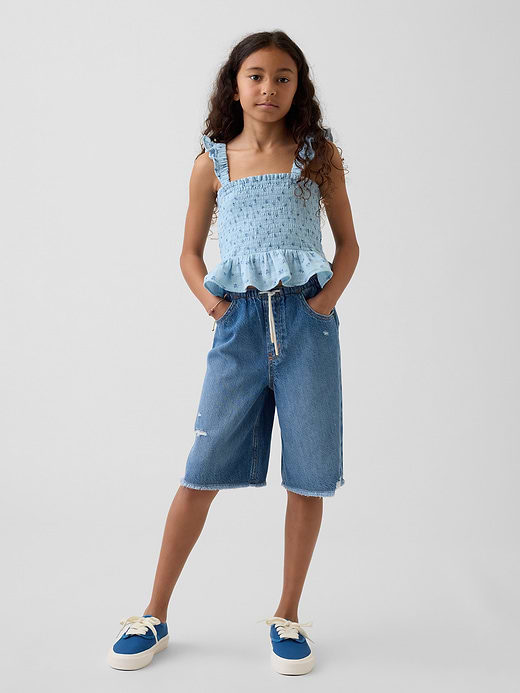 Gap Kids Cotton Gauze Smocked Peplum Top — photo 5