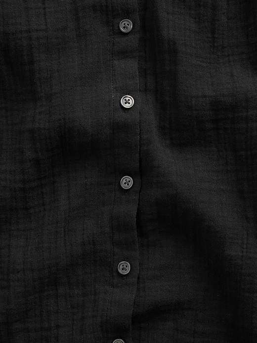 Gap Cotton Gauze Oversized Collarless Shirt — photo 5