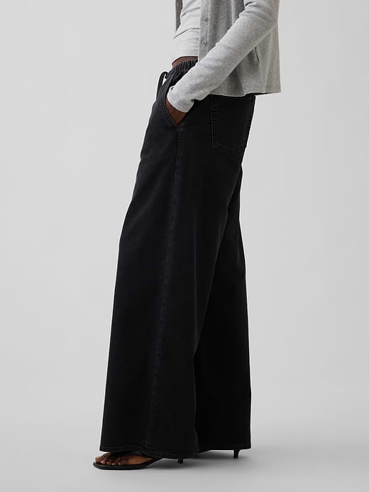 Gap Mid Rise UltraSoft Pleated Easy Baggy Jeans — photo 4
