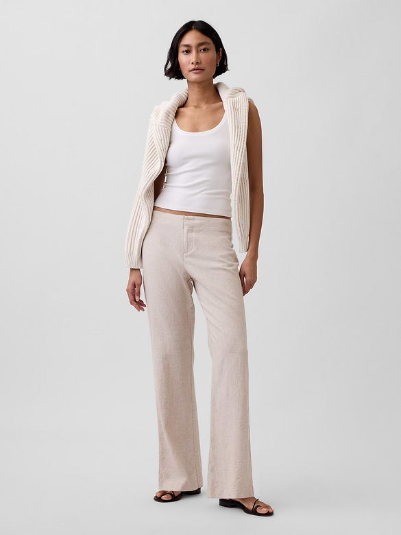 Gap Low Rise Linen-Blend Flare Pants — photo 7