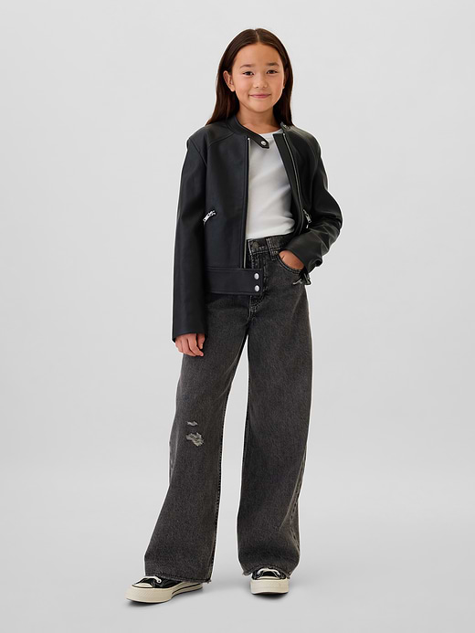 Gap Kids Low Rise Stride Wide-Leg Jeans — photo 1