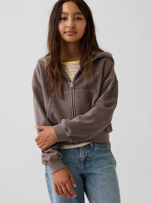 Gap Kids VintageSoft Oversized Logo Zip Hoodie — photo 1