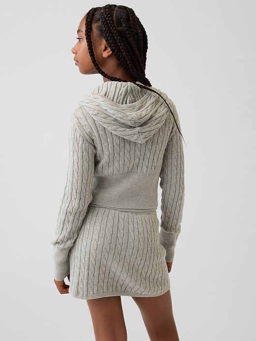 Gap Kids 100% Cotton Cable-Knit Sweater Zip Hoodie — photo 4