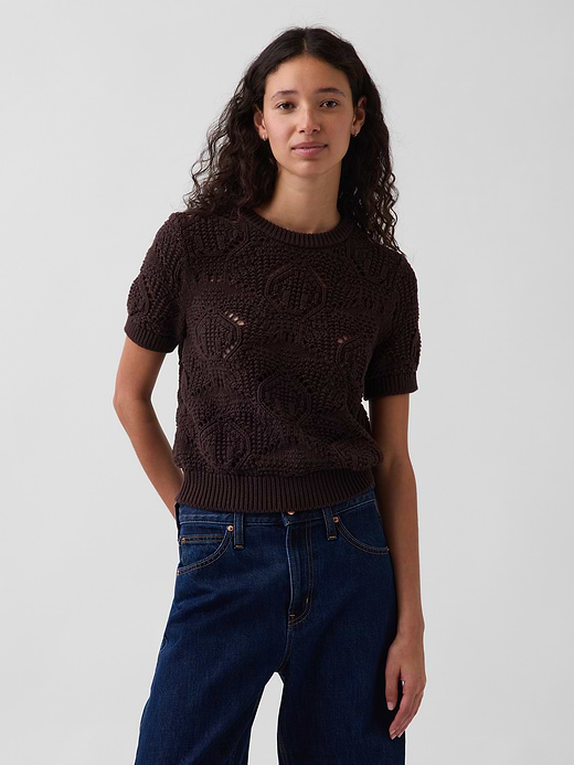 Gap 100% Cotton Crochet Sweater — photo 1