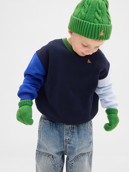 Gap Baby & Toddler CashSoft Cable-Knit Beanie & Mittens Set — photo 1