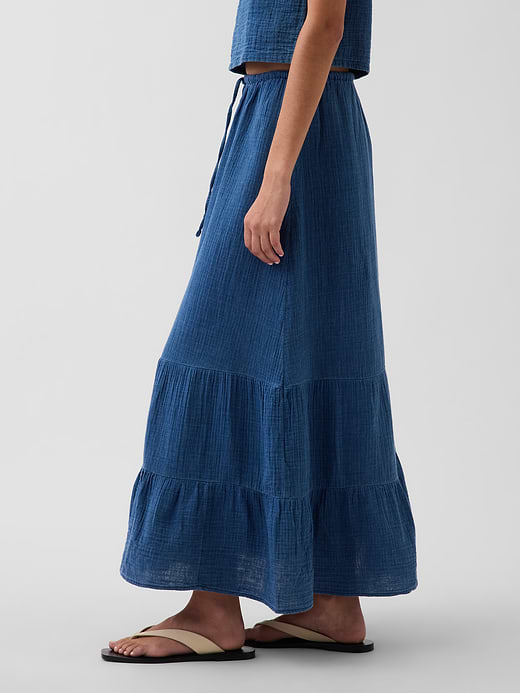 Gap Cotton Gauze Tiered Easy Maxi Skirt — photo 4