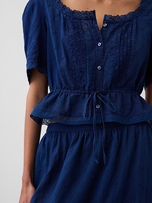 Gap Lace-Trim Peplum Top — photo 5
