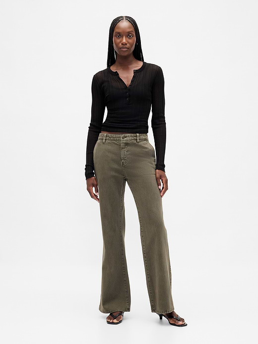 Gap Low Rise Relaxed Flare Khakis — photo 1