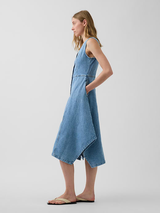 Gap Denim Handkerchief Midi Dress — photo 4
