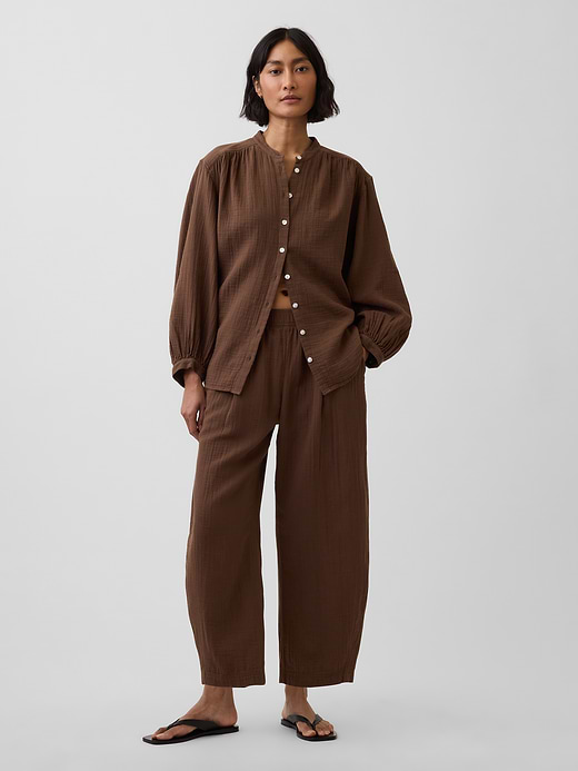 Gap Cotton Gauze Easy Barrel Pants — photo 1