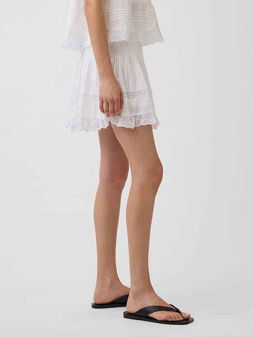 Gap Pintuck Lace-Trim Easy Mini Skort — photo 4