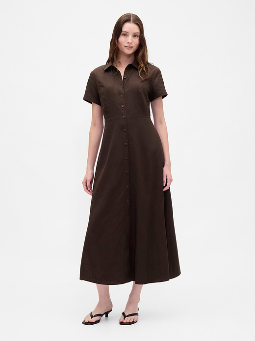 Gap Linen-Blend Midi Shirtdress — photo 1