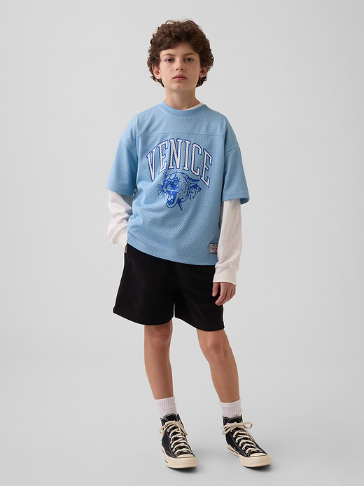 Gap Kids Mesh Oversized Graphic Jersey T-Shirt — photo 5