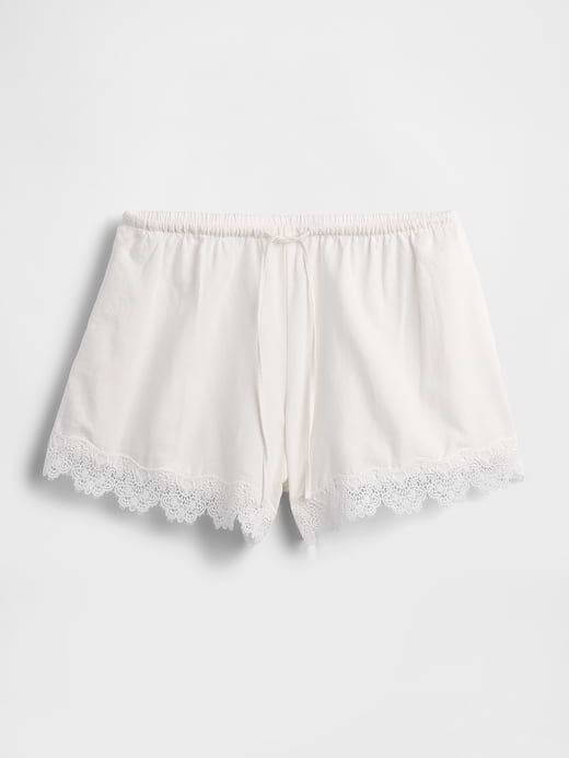 Gap 4" Mid Rise Linen-Blend Lace-Trim Shorts — photo 8