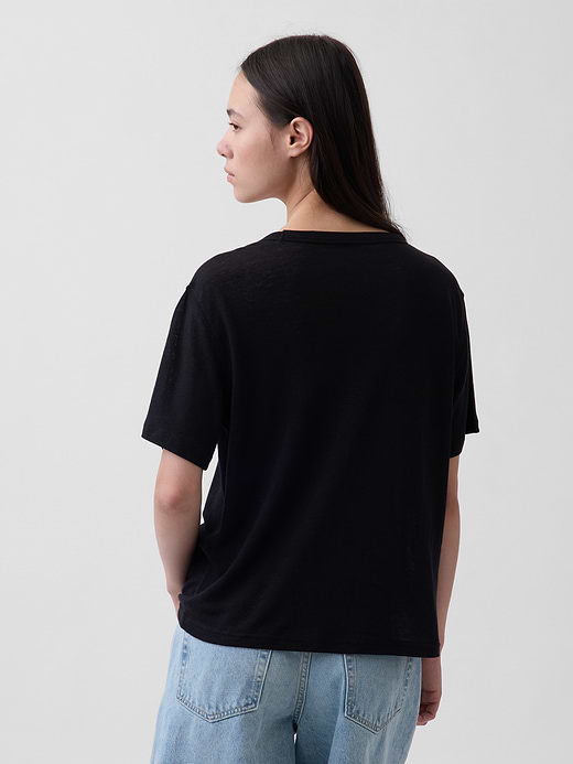 Gap Linen-Blend Relaxed T-Shirt — photo 4