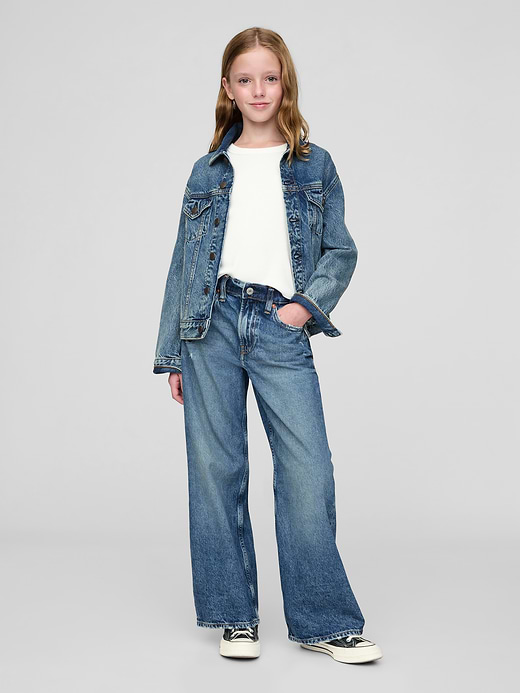 Gap Kids Low Rise Stride Wide-Leg Jeans — photo 1