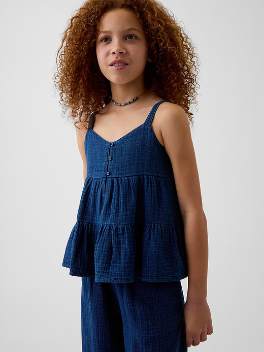 Gap Kids Cotton Gauze Tiered Tank Top — photo 1