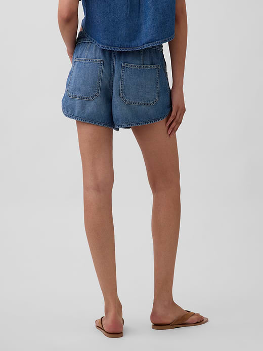 Gap Mid Rise UltraSoft Denim Easy Dolphin Shorts — photo 5