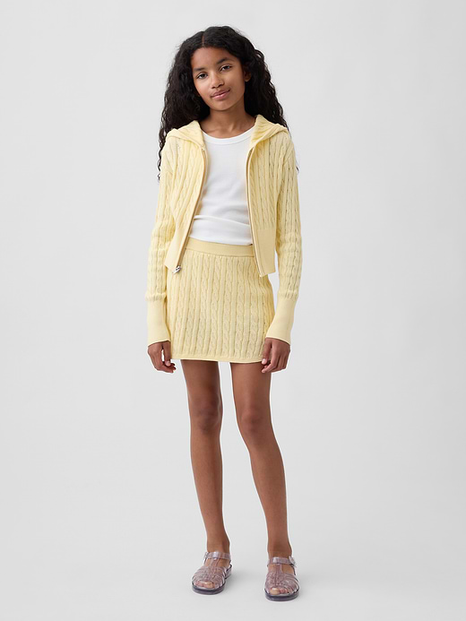 Gap Kids 100% Cotton Cable-Knit Sweater Zip Hoodie — photo 5
