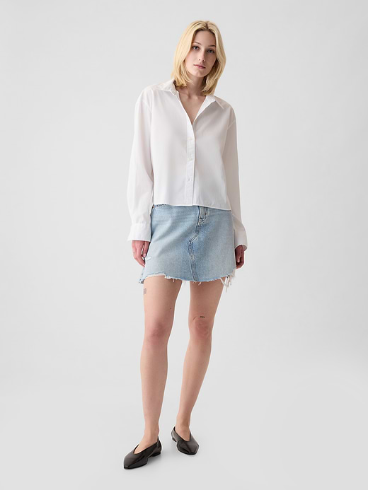 Gap Organic Cotton Poplin Crop Shirt — photo 4