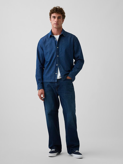 Gap Denim Relaxed Straight-Hem Shirt — photo 3