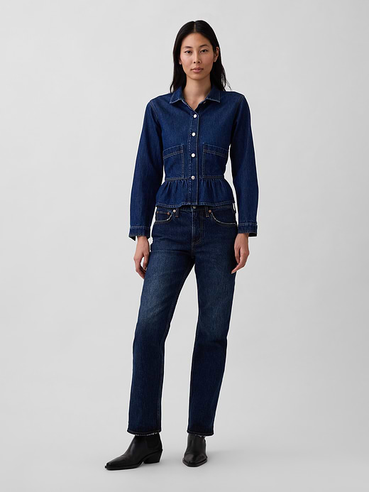 Gap Mid Rise Relaxed Straight Jeans — photo 1