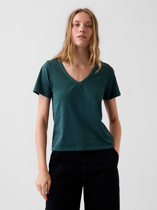 Gap Organic Cotton VintageSoft V-Neck T-Shirt — photo 1