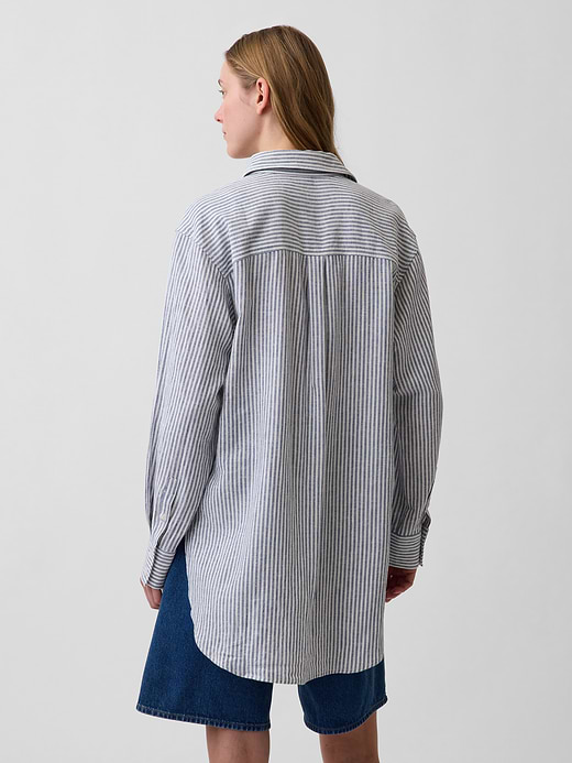 Gap Linen-Blend Oversized Tunic Shirt — photo 4