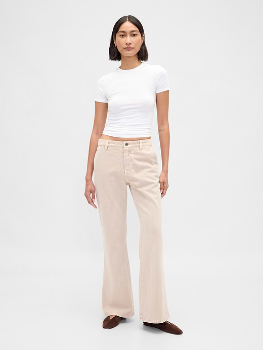 Gap Low Rise Relaxed Flare Khakis — photo 1