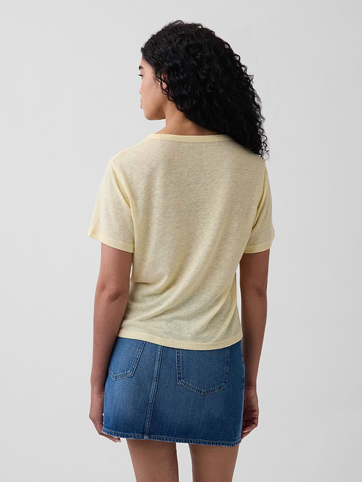 Gap Linen-Blend Relaxed T-Shirt — photo 4