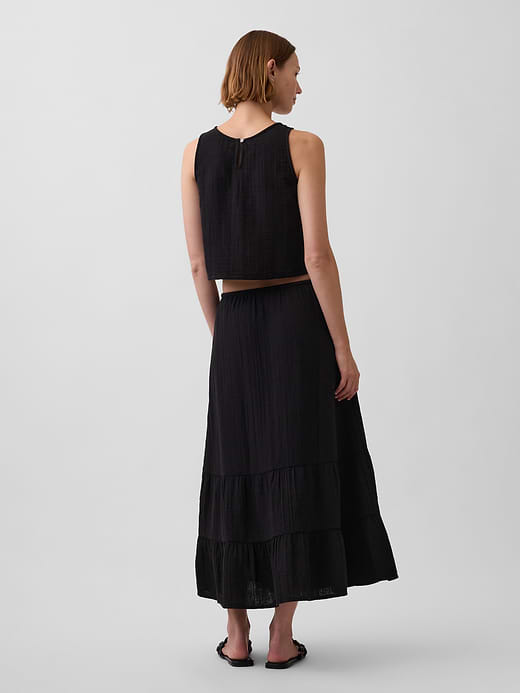 Gap Cotton Gauze Tiered Easy Maxi Skirt — photo 3