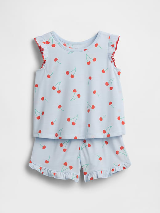 Gap Baby & Toddler Recycled Ruffle Fruit PJ Short Set — photo 1