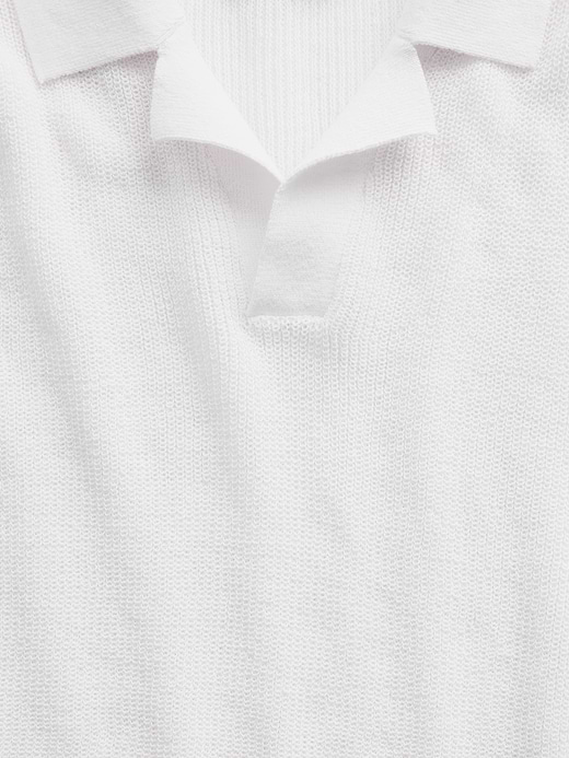 Gap Linen-Blend Camp Polo Sweater Shirt — photo 5