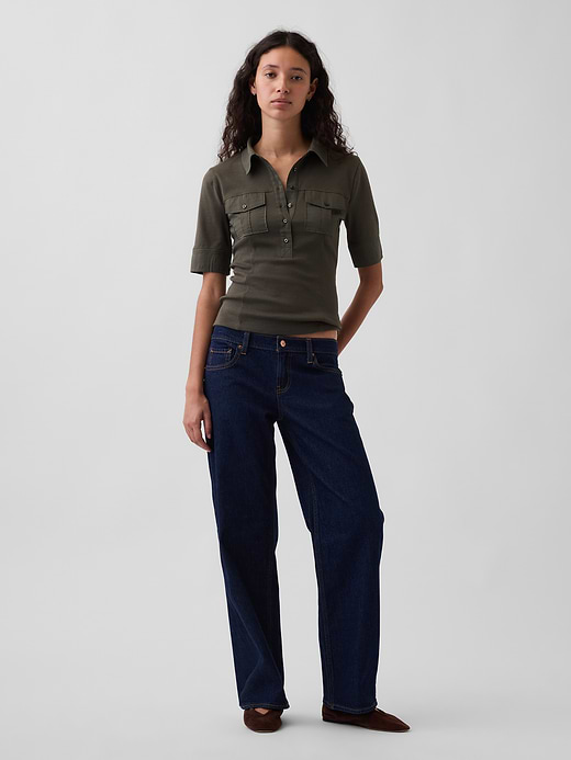 Gap Modern Elbow-Sleeve Utility T-Shirt — photo 3