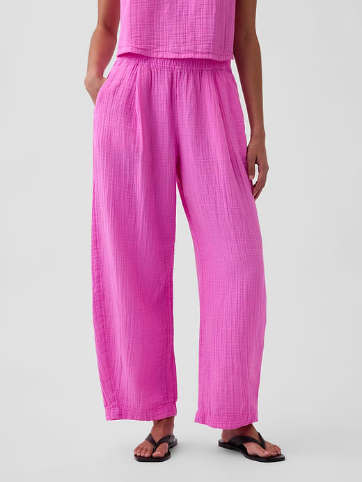 Gap Cotton Gauze Easy Barrel Pants — photo 3