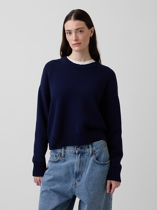 Gap 100% Cotton Oversized Crop Sweater — photo 1