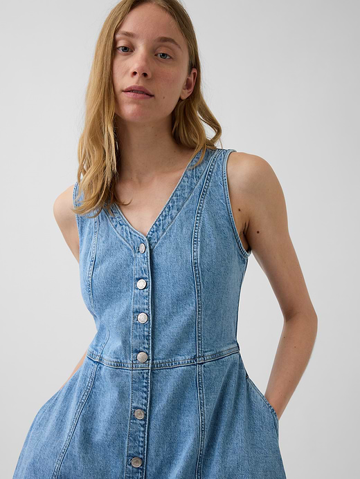 Gap Denim Handkerchief Midi Dress — photo 5